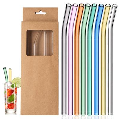 Cannucce in vetro ecologiche Cannucce riutilizzabili Cannucce per cocktail in vetro multicolore per succhi, latte, caffè, accessori per bar