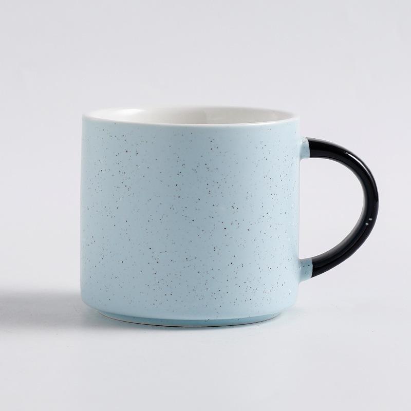 Simple Sesame Point Contrasting Mug High looking Couples Cups  Ceramic Cups Personalized Creative Coffee Cups