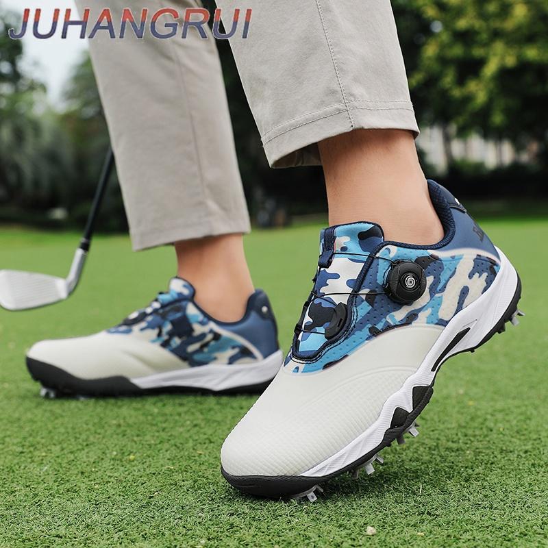 Professionelle Herren-Golfschuhe Fester Knopf Freizeit-Wettkampf-Trainingsschuhe Atmungsaktiv Unisex-Golfschuhe mit Spikes