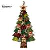 Durchdachtes handgemachtes Geschenk für Weihnachten Türhänge-Set, Patchwork-Baumdekoration DIY Nähen Texturiertes Stoff-Wandset, Rustikales Bauernhaus-Feiertags