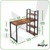 Biurko Duże Ciemny Brąz Z Półkami Vintage 120X60X120 Vb6 Begryf