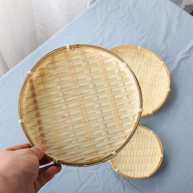 Small Handmade Bamboo Weaving Round Basket for Snacks, Pastries, or Candy