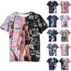 Women's Summer Casual Round  Neck Short Sleeve T-shirt Print Top