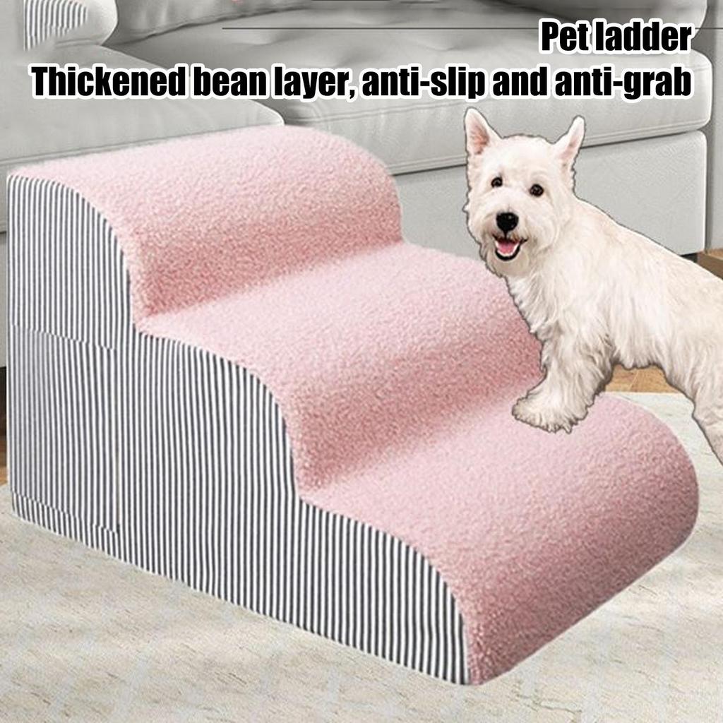 Stairs For Small Dogs Pet High Bed Ramp Indoor Cat Steps Washable Cover Non-Slip Puppy Couch Ladder For SUV Truck Home Bedroom