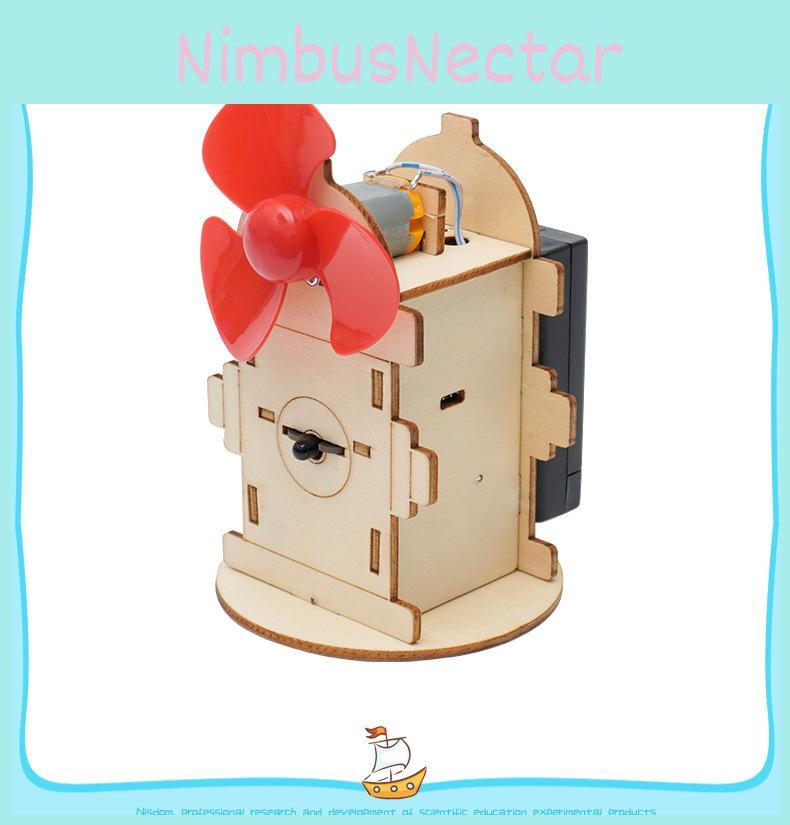 Stem Science Experiment Diy Flame Induction Fan Handmade Kit For Kids Wooden Material