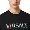 Versace Logo Print Fitted Crew Neck Short Sleeve T-Shirt Unisex Tops Black 1013302-1A12035-2B070