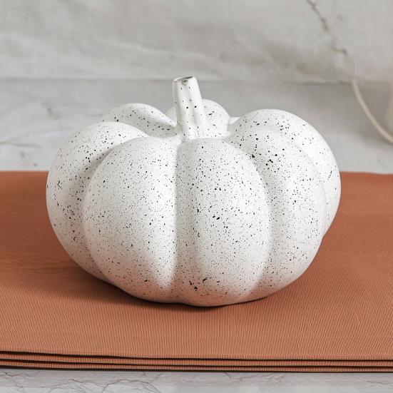 Halloween Pumpkin Ornaments, Resin Delicate Texture Stable Sculpture, Spotted Textured Accents, for TV Cabinet Wine Cabinet Table Decor