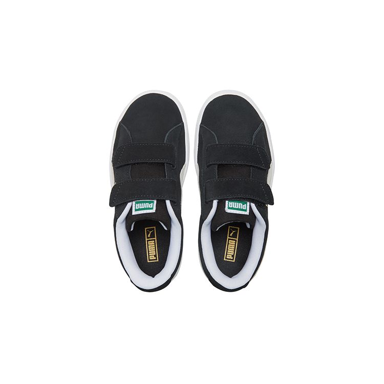 Puma Suede Classic Xxi Velcro Casual Durable Low-Top Kids Skate Shoes Kids sneaker White Black 380563-01