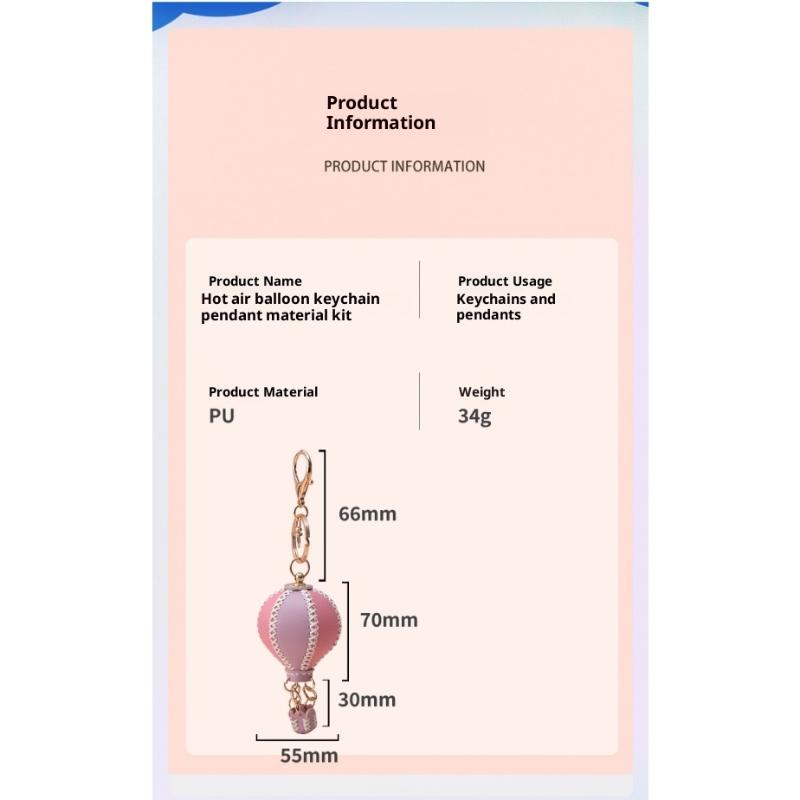 Phone Straps  Air Balloon Diy Keychain Leather Versatile Car Key Ring Handmade Ins Keychain Lanyard Bag Charms