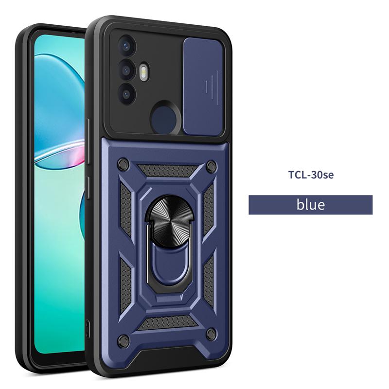 For TCL 30 SE Case Shockproof Armor Slide Lens Protect Coque For TCL 30SE Tcl30se 4G Car Magnetic Holder Ring Stand Back Cover