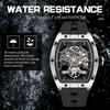 Megir Luxusmarke Sportuhr für Herren Silikonarmband Mechanische Uhren Skelett Vollautomatisches Uhrwerk Leuchtende Armbanduhr Uhr 2242