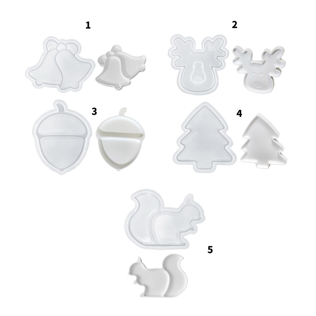 Trendy Large Christmas Sturdy Silicone Mold for Resin Castes Epoxy Tray Dish Molds Craft Supplies Jewelry Holder Making