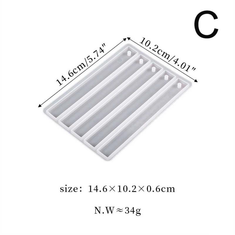 Stampo in Silicone per Segnalibri a 4/5 Cavità Stampo per Colata in Resina Epossidica Per Fai da Te Decorazioni per Libri in Resina Epossidica Accessori per Artigianato