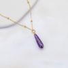 Vintage Waterdrop Pendant Necklace Natural Women Choker Colorful Stone Necklace  Accessories