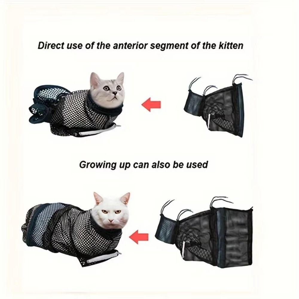 Breathable Mesh Cat Shower Wash Net Anti-bite Cat Grooming Restraint Bag Cat Bathing Bag  Bathing