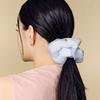 Striped Organza Hair Scrunchie Baby Blue RA25B37L