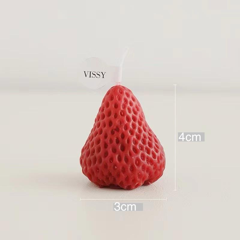 Strawberry Scented Soy Wax Candle - Creative Fruit-Shaped Home Decor for Parties and Birthdays