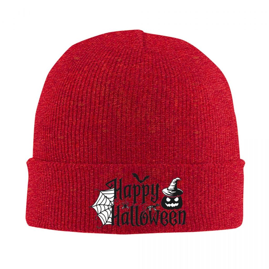 Happy Halloween Warm Knitted Cap Fashion Bonnet Hat Autumn Winter Outdoor Beanies Hats for Men Women Adult