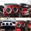5PCS Carbon Fiber Auto Main Drive Side Dashboard Trument Panel Frame Interior Decoration Sticker For Ford Mustang 2015-