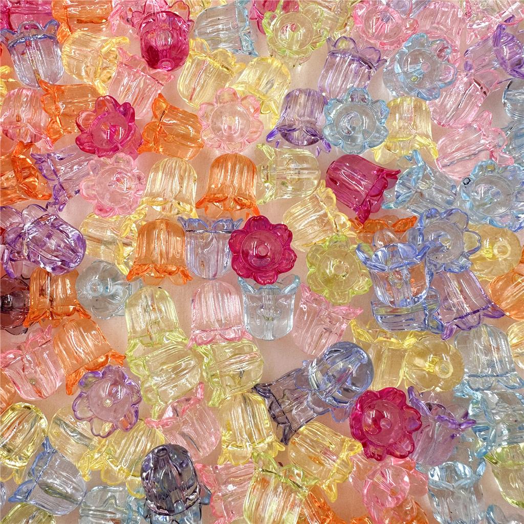30Pcs 17*15mm Handmade Material Jewelry Making Accessories DIY  Necklace Bracelets Flowers Lily Of The Valley Transparent Acrylic Loose Beads Creative