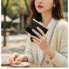 Mini Clasp Holds 9 PU [ZELEN] Women's Wallet, Closure, Bi-fold Wallet, Anti-Skimming RFID, Cards, Compact, Leather, Black/Beige (Black)