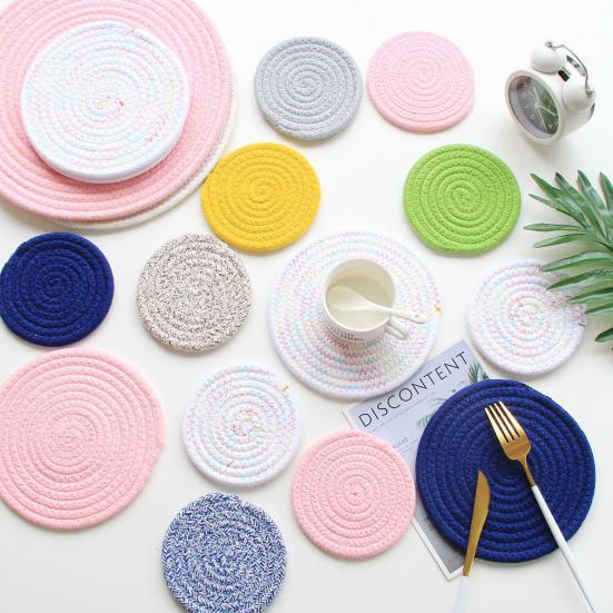 Cup Mat Protective No Insulation Odor Cotton Dining Rope Kitchen Room Place Mat Home