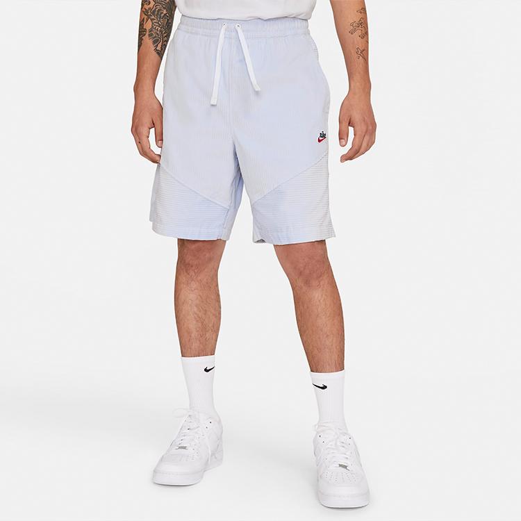 Nike Sportovní oblečení Heritage Windrunner Patchworkové manšestrové šortky Pánské spodní díly Platinové DA0030-043