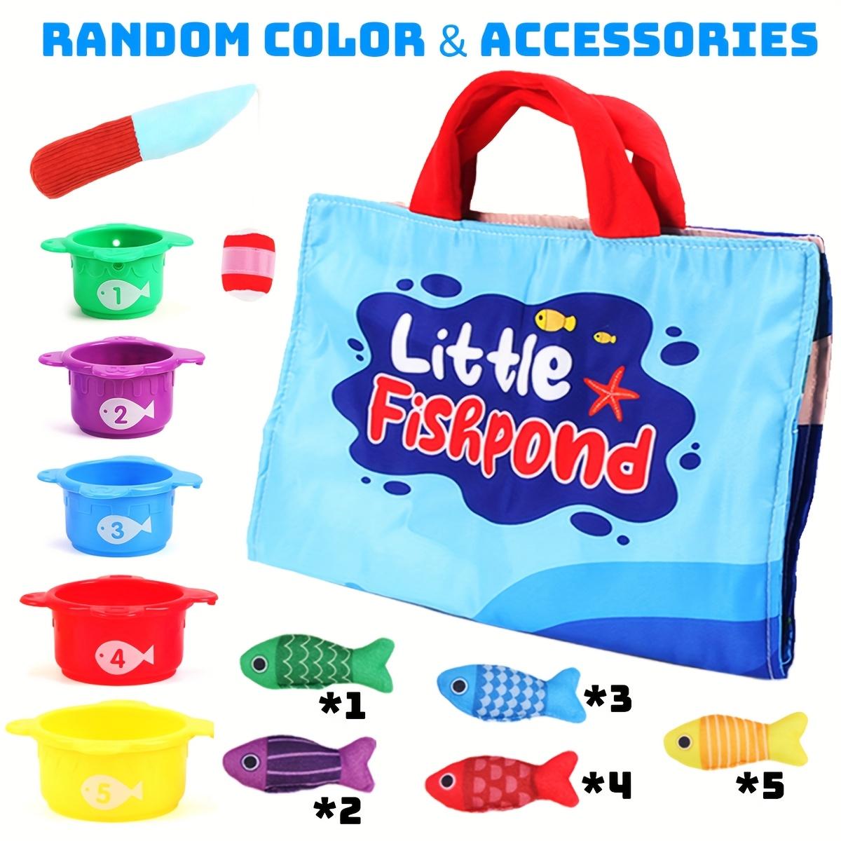 

Little Fishpond Cloth Fishing Toy Set - Safe Polyester Fiber Fish Game with Colorful Fish, Fishing Rods, and Storage Bag