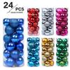 Christmas Ball Set: 24 Colorful Plastic Ornaments (3/4/6/8cm) for Christmas Tree Decorations