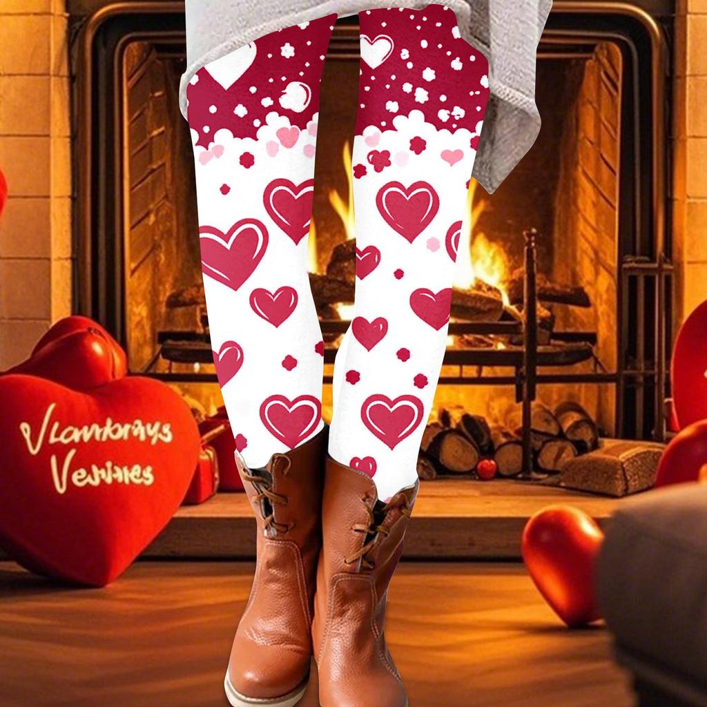Damen-Druckhose, elastische Leggings aus weicher Baumwolle, lässiger Heimpyjama