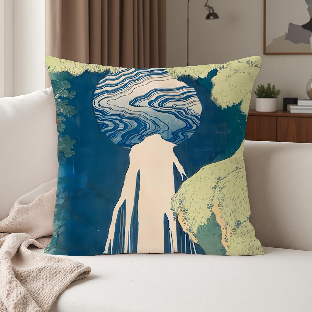 Katsushika Hhokusai Japanese Ukiyoe Pillow Case Suitable For Bedrooms Living Rooms Cars Home Decoration