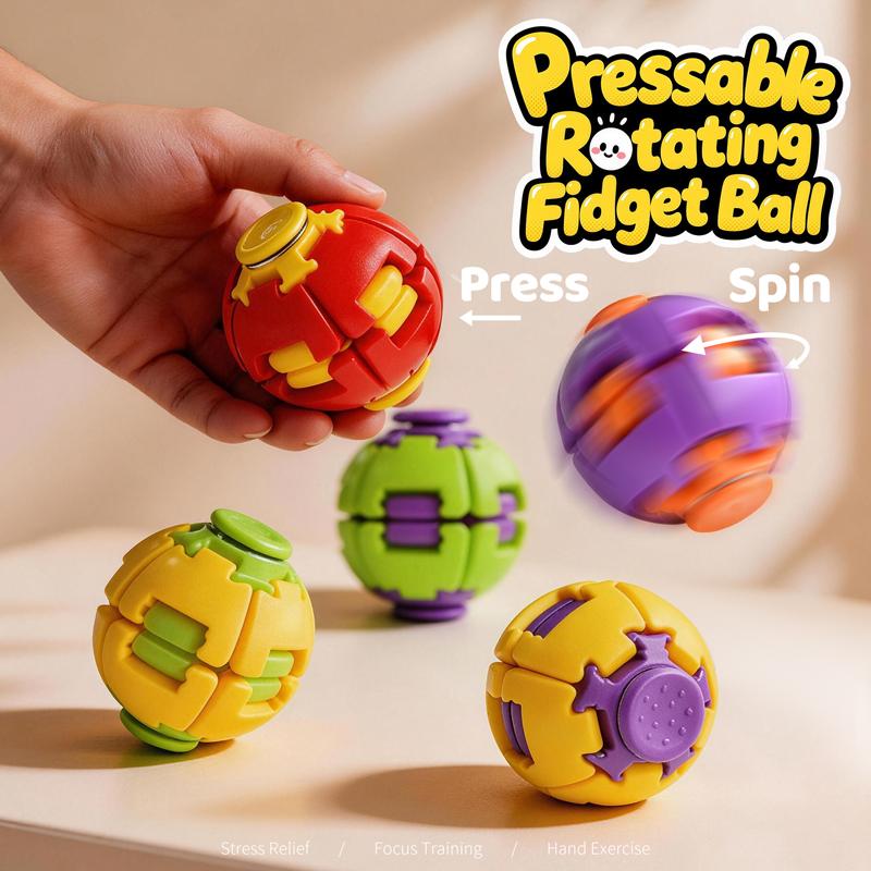 Press To Rotate Fidget Spinner Toy Handheld Stress Relief Sensory Fidget Toy Portable Pocket Spinning Top For Adults Desk Toy