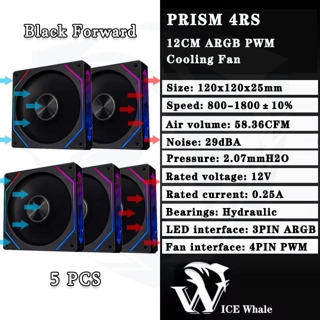 LDPCSJ Prism 4RS 120mm ARGB PC Case Fan with Infinity Mirror Design Motherboard Sync 4PIN PWM CPU Cooler Ventilador Fuel Injectors 6