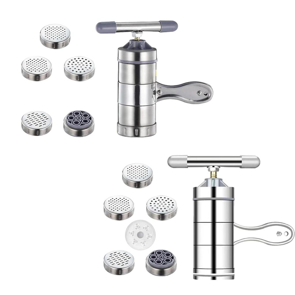 Pasta Maker Handheld Spaghetti Stainless Steel Lasagna Multipurpose Manual with Pasta Shapes Gadget Ramen Noodle Press Machine