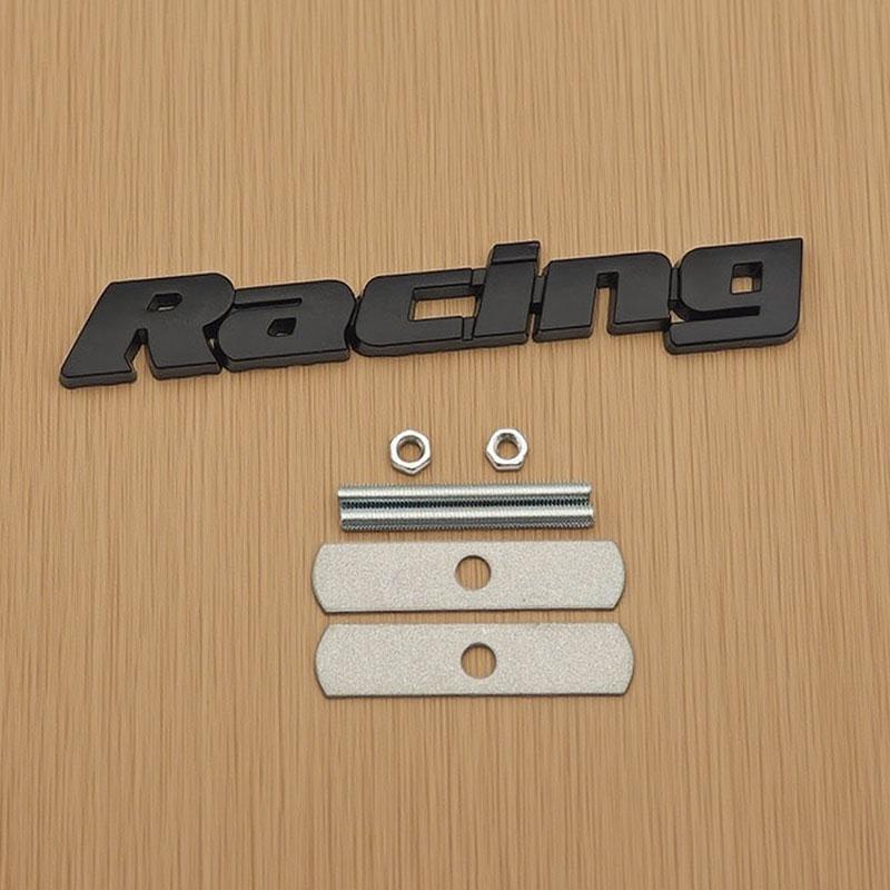 3D Metall Schwarz Rot Chrom Buchstaben Racing Logo Universelles Auto Emblem Frontgrill Abzeichen Auto Kofferraum Hinten Aufkleber Decal Zubehör