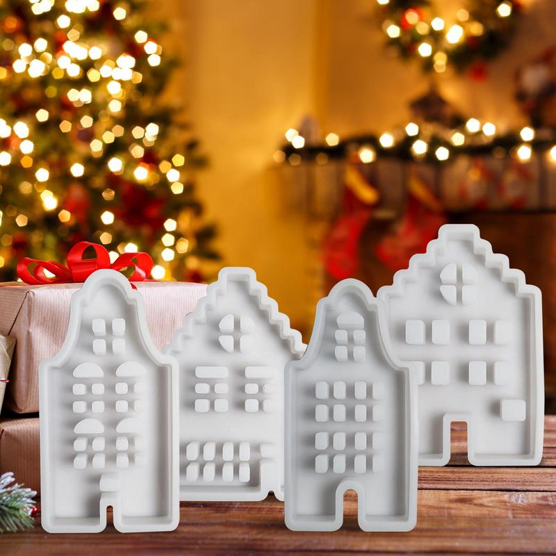 Home Resin Casting Mold 4 Pieces Creative Resin Mold Candle Mold Resin Casting Mold Silicone Mold Easy Release For Halloween