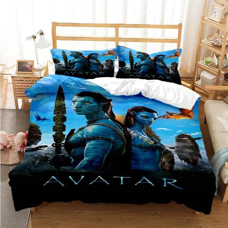 Avatar Filmový Potisk Třídílná Ložní Souprava Módní Článek Pro Děti Nebo Dospělé Na Postele Povlaky Na Přikrývky Povlaky Na Polštáře Ložní Souprava Dárek