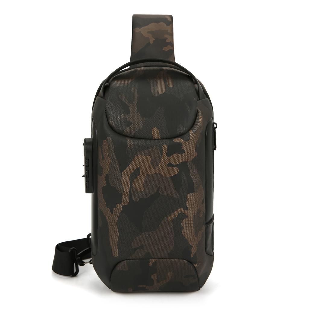 Chest Bag Shoulder Bag Men's Password Crossbody Bag Black Large Capacity Sports Motorcycle Bag One Shoulder Crossbody Men's Chest Bag