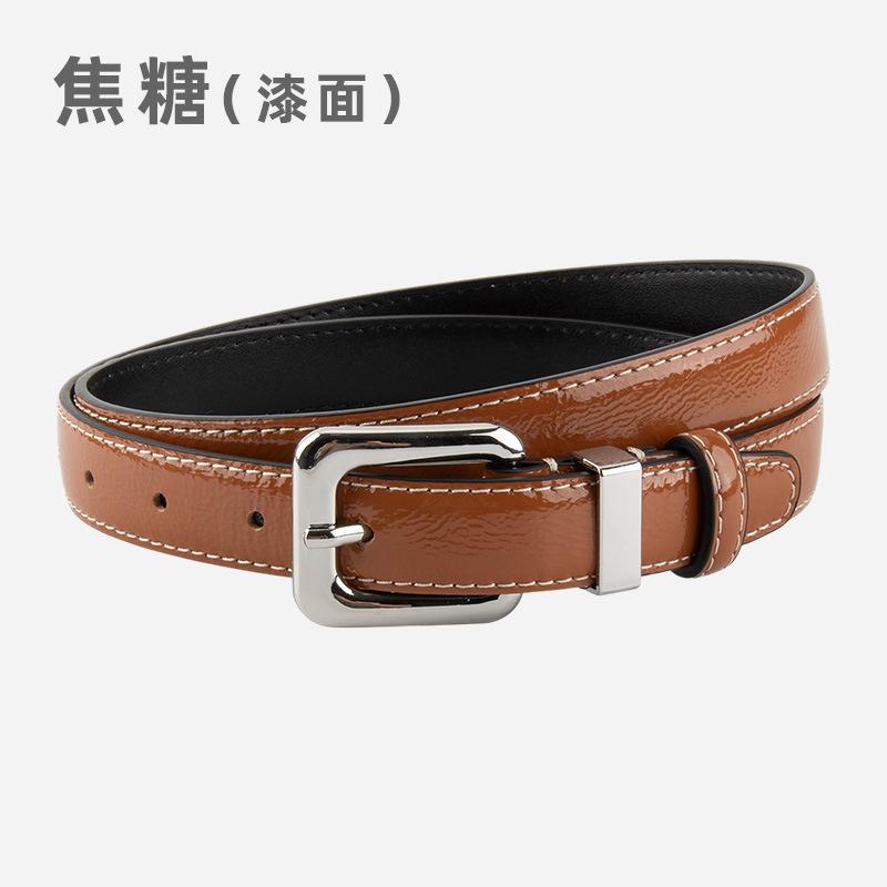 Leather Belt Women'S First Layer Of Cowhide With Suit Dress Girls Waist Thin Belt