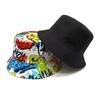 Spring and Summer Polyester Cartoon Print Bucket Hat Fisherman Hat Outdoor Travel Sun Cap For Men And Women 43