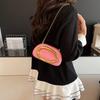 Ladies' Detachable Chain Shoulder Strap Bag -Gold Metallic PVC Banquet Handbag with Magnetic Closure Design, Simple and Fashionable Commuter Party Use