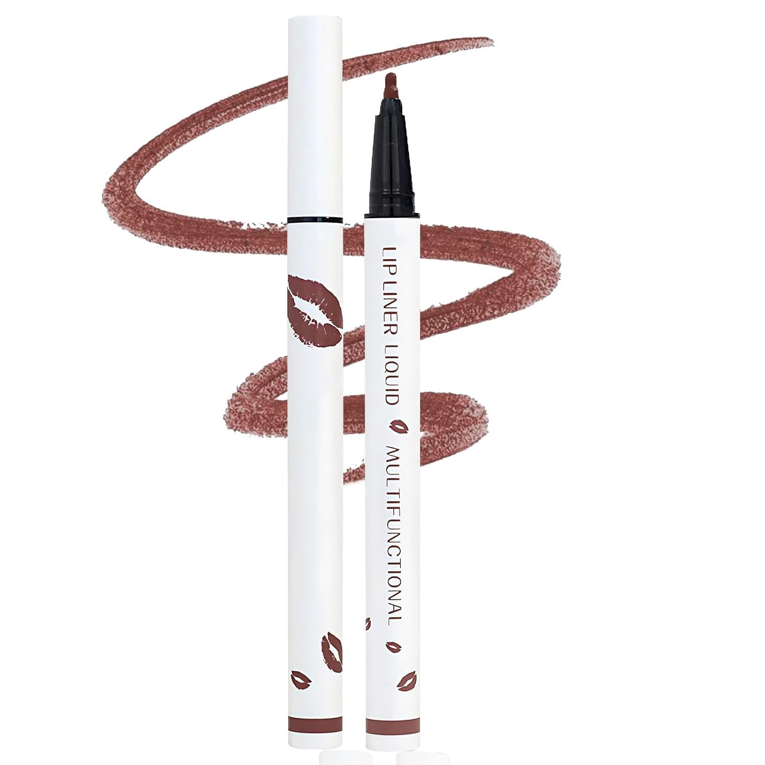 Liquid Lip Liner,2-in-1 Lip Liner Liquid Pen, Waterproof Long-Lasting Matte Liquid Lipstick for Women 01