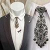 English Gentleman Style Men Ties Metal Rhinestone Necktie Formal Business Ties Women Necktie
