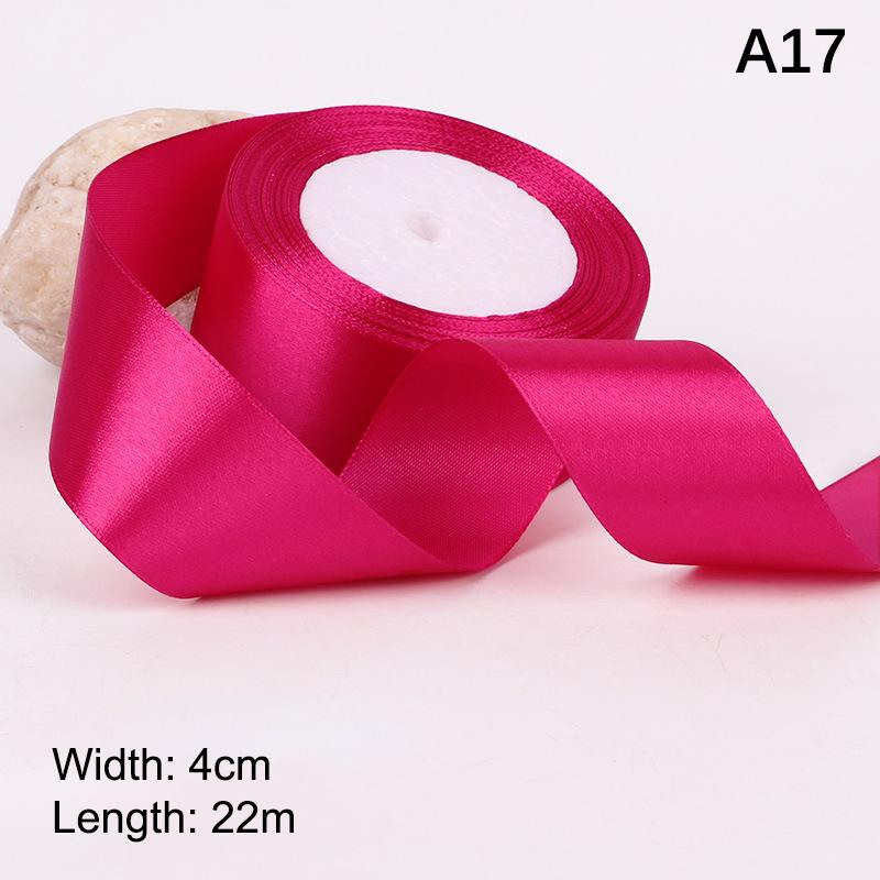 4 cm breites Satinband 25 Yards DIY Bastelbedarf für Rosenherstellung, Geschenkverpackung & Stuhllehnen-Dekoration