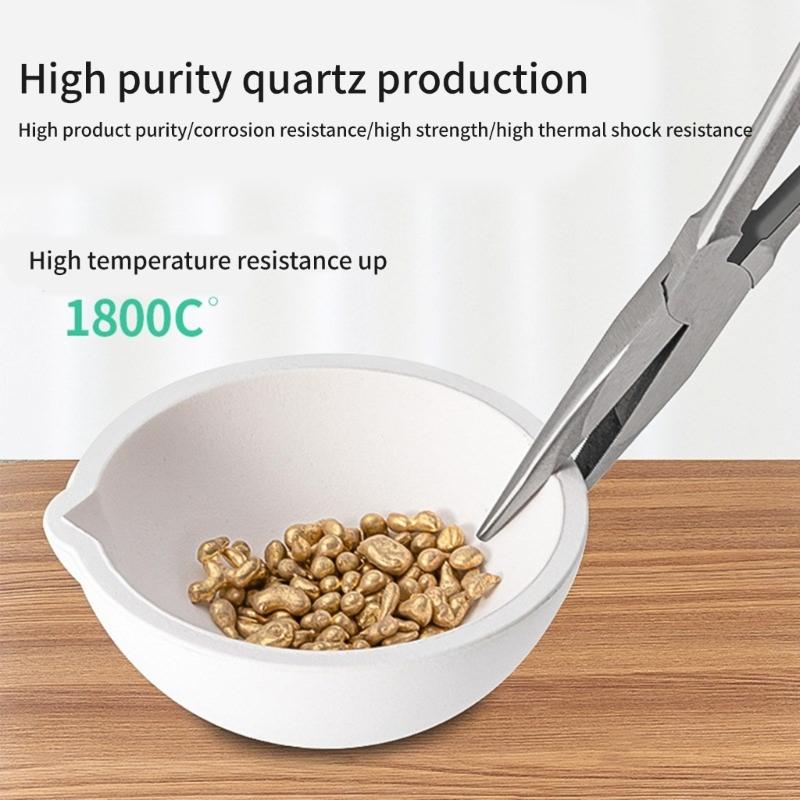 Multipurpose Quartz Melting Dish for Jewelry Crafting Metal Recycling and Scientific Research