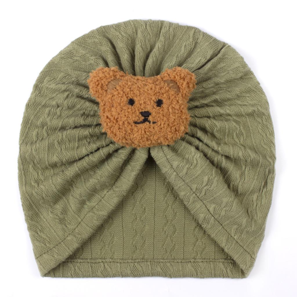Spring & Autumn Cute Bear Baby Jacquard Pullover & Headband Hat