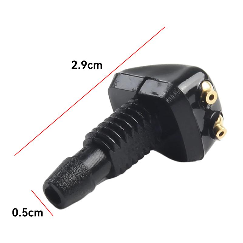 2Pcs Car Windshield Wiper Washer Spray Nozzle Fits Most Car Models Car Dual Holes Windshield Washer Nozzle Water Spray New