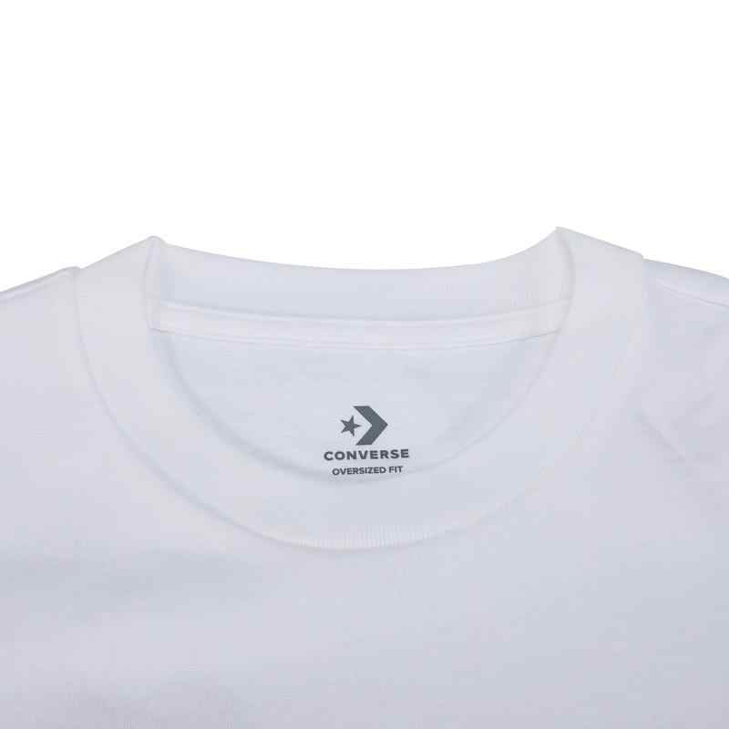 Converse T-Shirts Herren Weiß Rundhals Mäßig Gerader Schnitt 10022785-A01