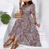 2026 Bohemian Ethnic High-Waisted Fashionable Women's Holiday Dress