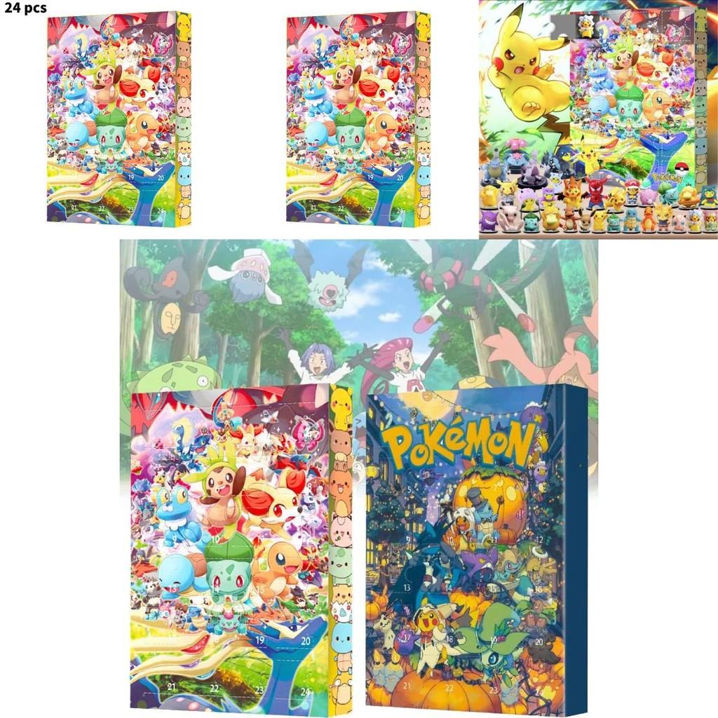 Ekscytujący kalendarz adwentowy na Boże Narodzenie 2024 Pokmon Pocket Monsters z 24 figurkami w ślepych pudełkach